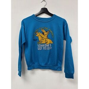 Vintage ALF Sweatshirt Crewneck Youth Large Blue Tropix Zone Graphic TV 80s